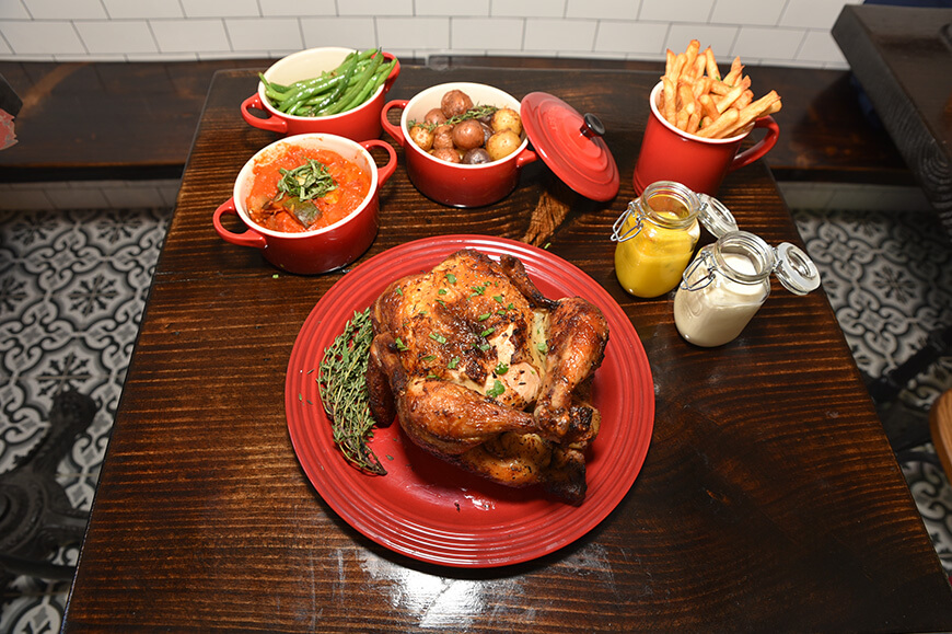 Chicken dinner rotisserie style